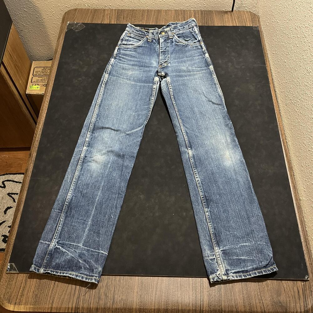 Vintage Lee Riders 60s Jeans Women 25x30 Slim Blue Denim Gripper Zipper Straight
